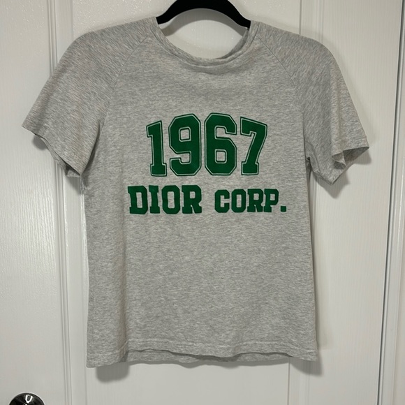 Dior T-Shirt tee Pale Gray Heathered Cotton Jersey - Picture 1 of 5